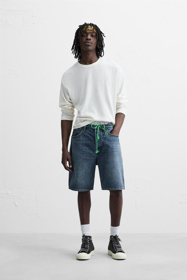 STRAIGHT FIT DENİM BERMUDA