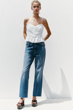STRAIGHT YÜKSEK BEL AYAK BİLEĞİ BOYU JEAN