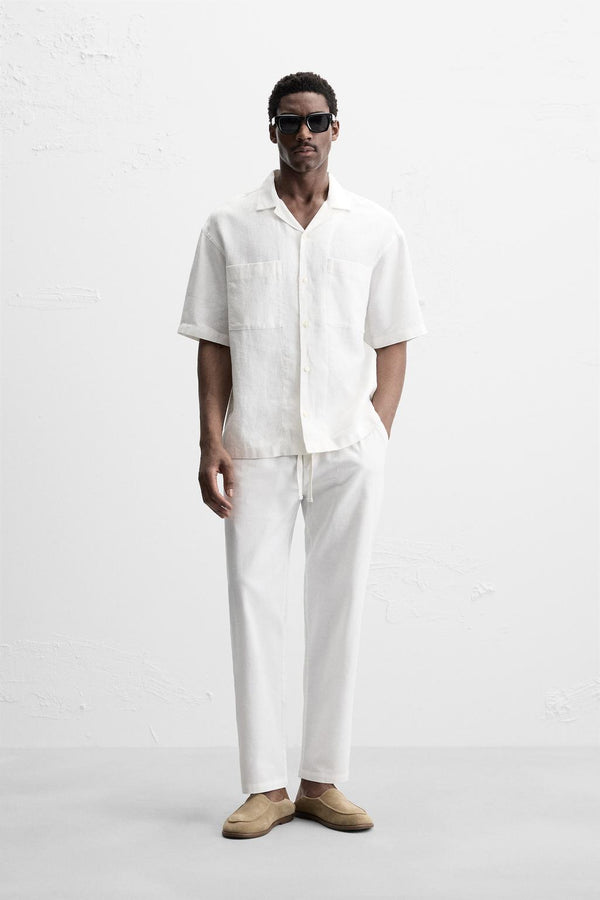 RELAXED FİT PAMUKLU - KETEN PANTOLON
