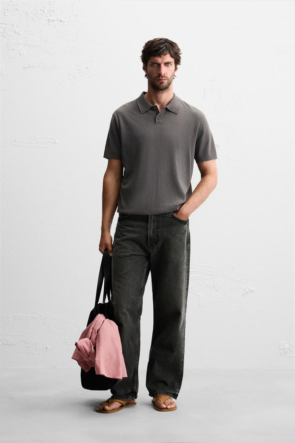 KANAL ÖRGÜ POLO T-SHIRT