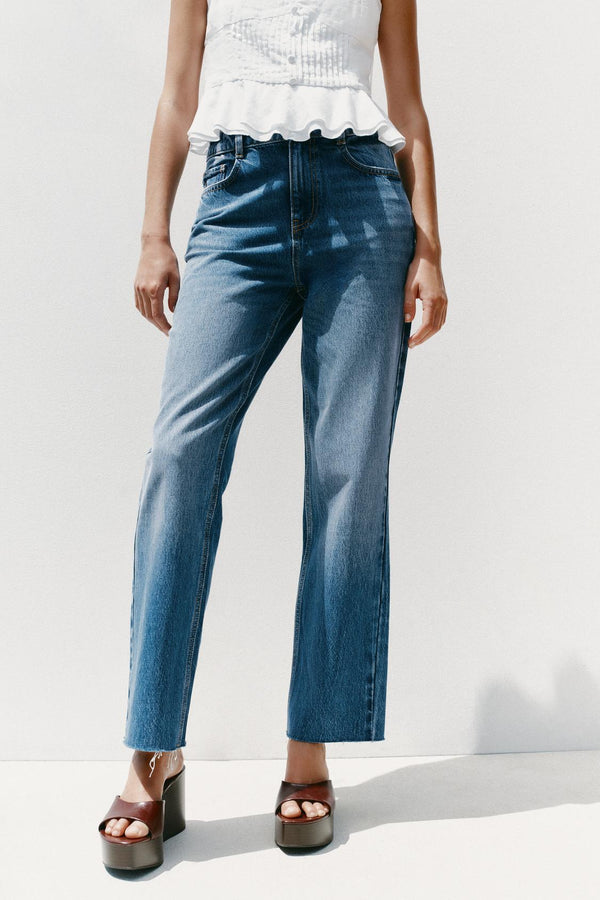 STRAIGHT YÜKSEK BEL AYAK BİLEĞİ BOYU JEAN