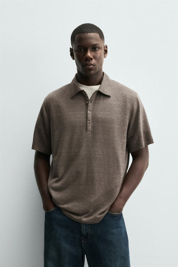 KETEN - VİSKOZ POLO T-SHIRT