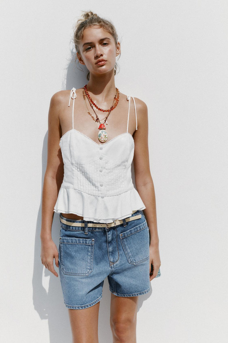 KETENLİ PİLİLİ ROMANTİK TOP