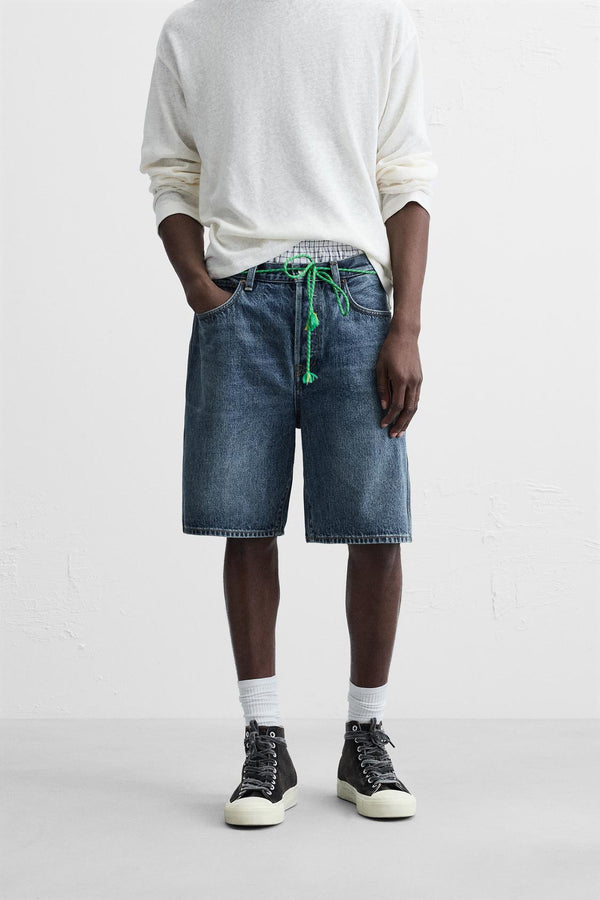 STRAIGHT FIT DENİM BERMUDA