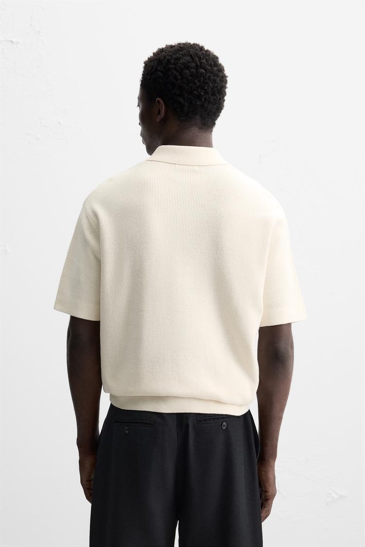FERMUARLI İNCİ DOKUMA POLO T-SHIRT