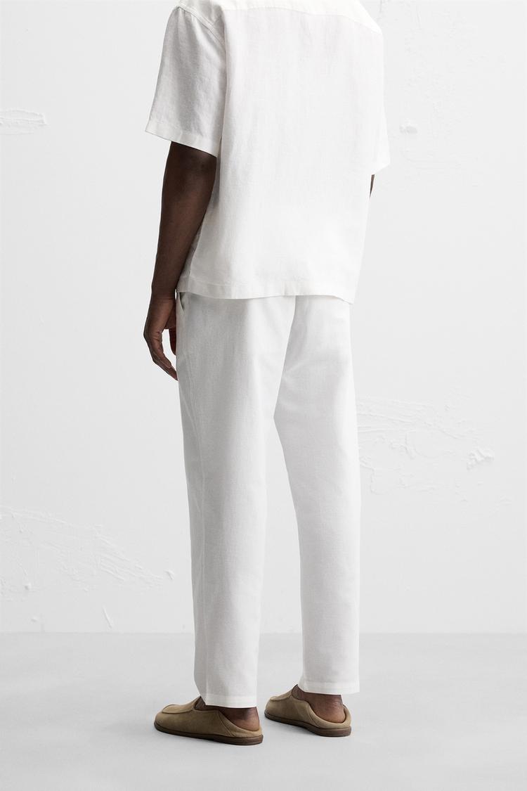 RELAXED FİT PAMUKLU - KETEN PANTOLON