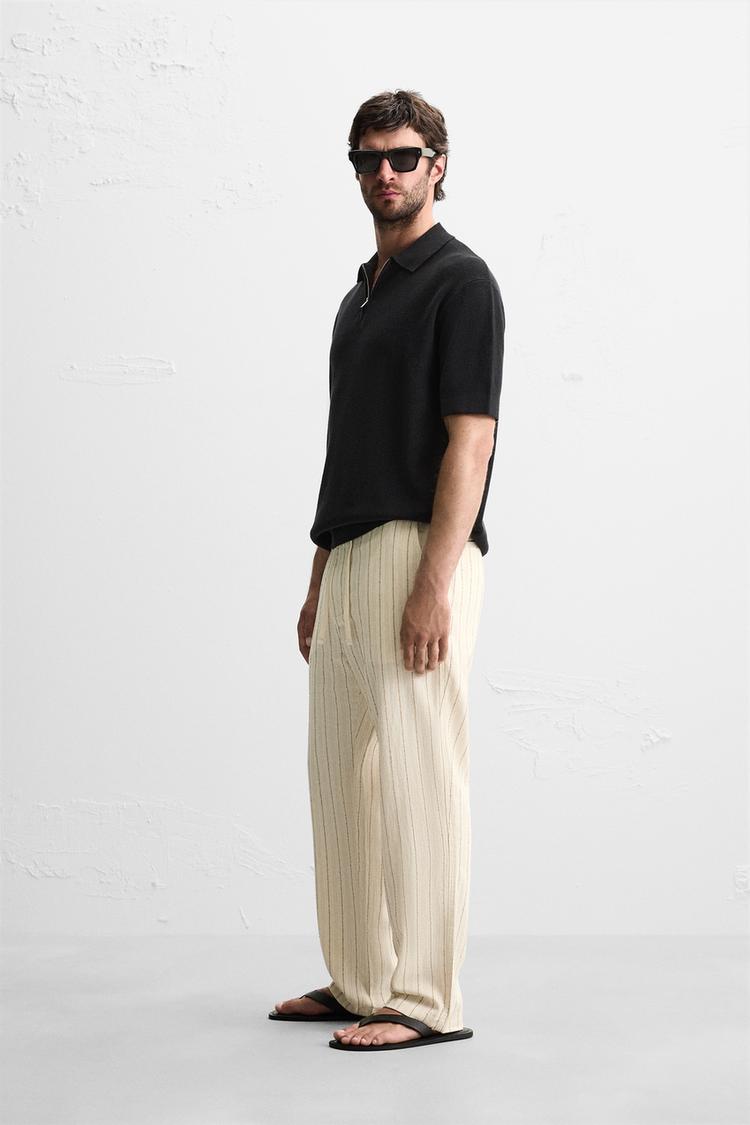ÇİZGİLİ JAKARLI PANTOLON