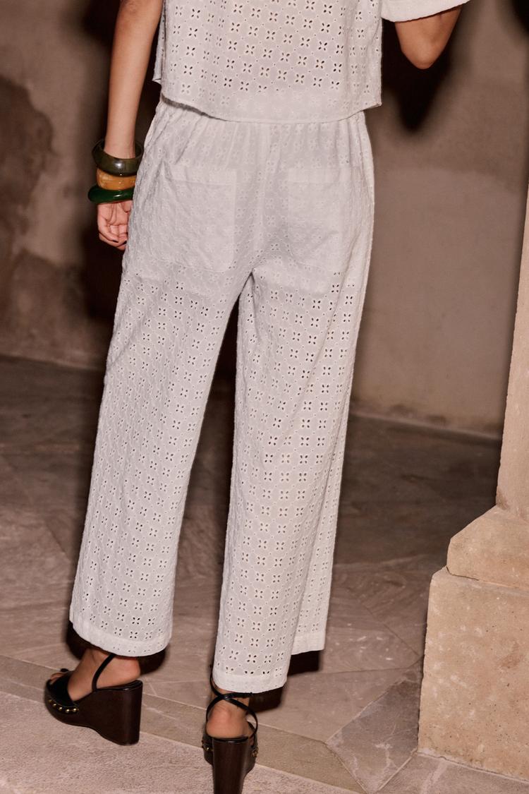 FİSTO İŞLEMELİ CULOTTE PANTOLON