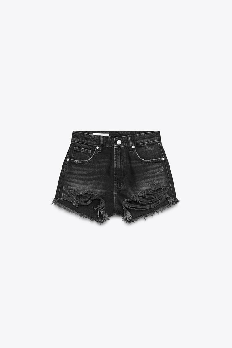 YÜKSEK BEL KAVİSLİ TRF DENIM ŞORT