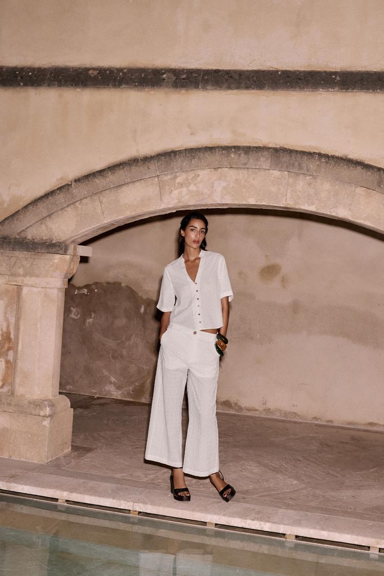 FİSTO İŞLEMELİ CULOTTE PANTOLON