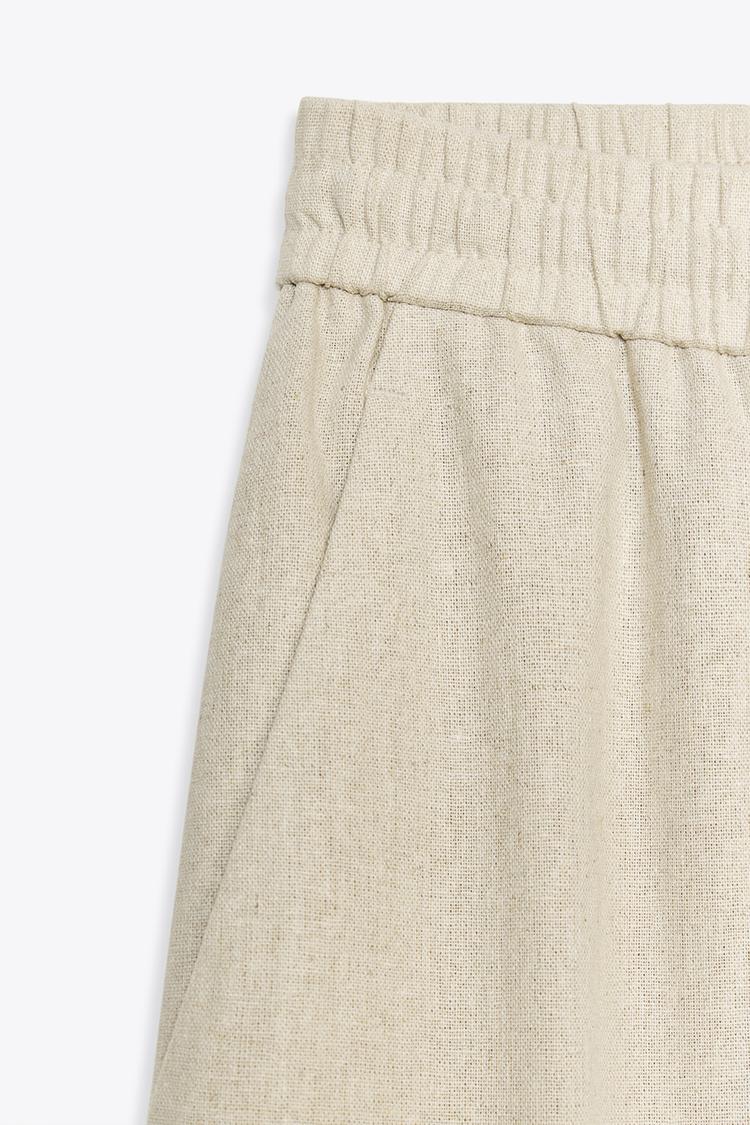 KETEN KARIŞIMLI DÜZ KESİM PANTOLON
