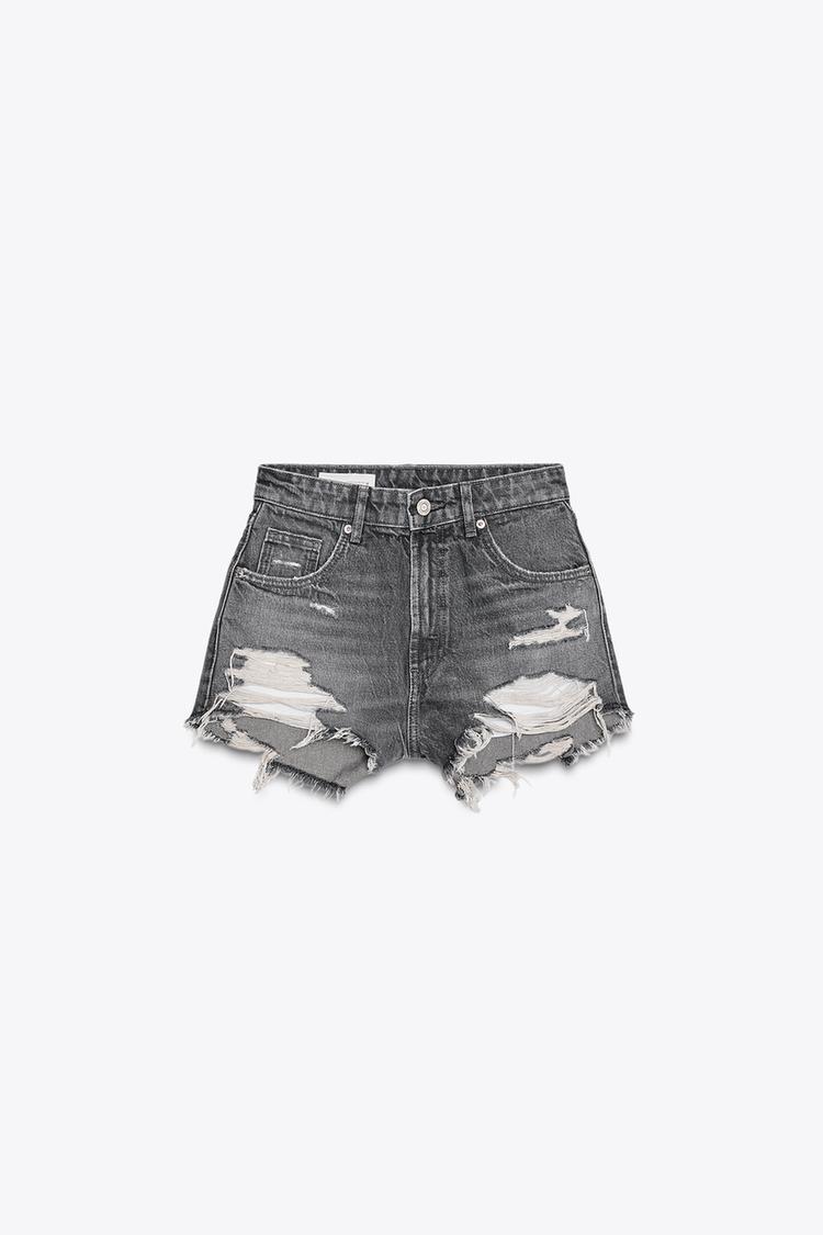 YÜKSEK BEL KAVİSLİ TRF DENIM ŞORT