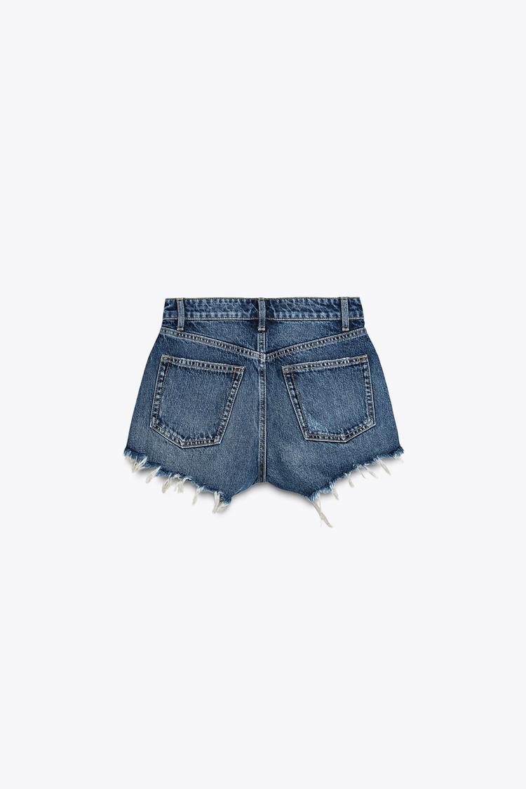 YÜKSEK BEL KAVİSLİ TRF DENIM ŞORT