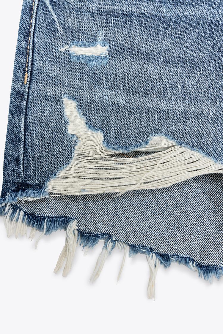 YÜKSEK BEL KAVİSLİ TRF DENIM ŞORT