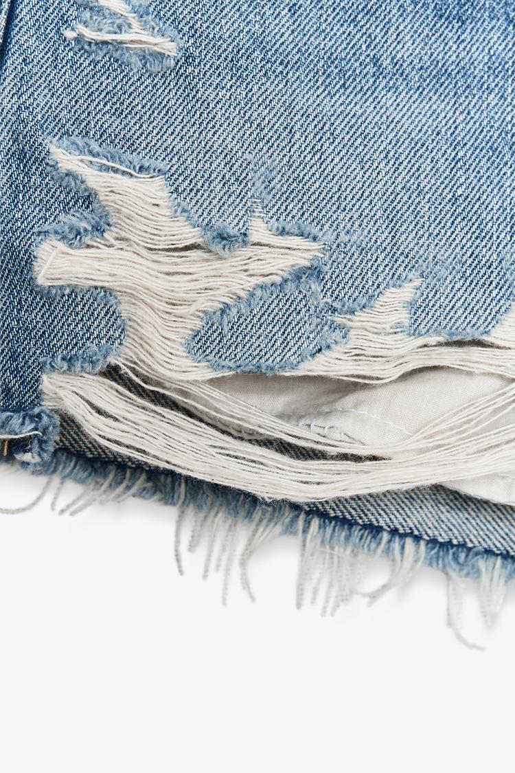 ORTA BEL YIRTİK TRF DENIM ŞORT